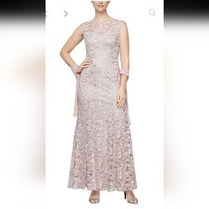 Alex Evenings Lace Sleeveless Evening Dress